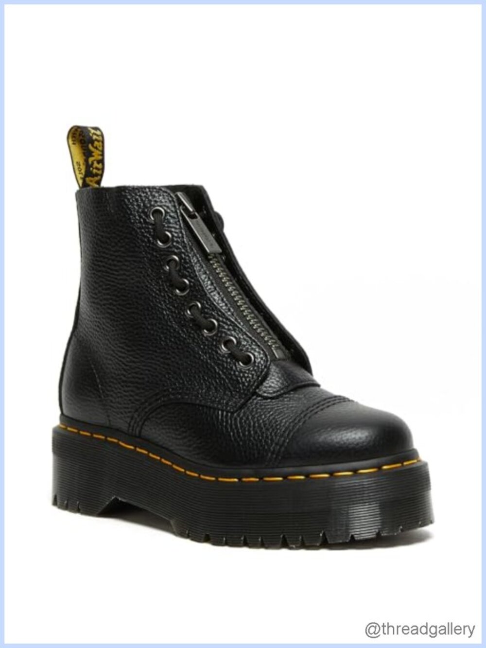 Dr. Martens Sinclair 8 Eye Platform Boots Leather Zip Lace Up